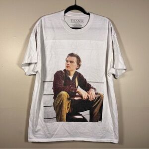 Titanic Leonardo T-shirt White Hottie Leo 90s Vibe Movie Theme ONE SIZE